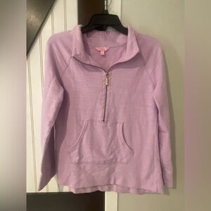 Lilly Pulitzer Lilac Half Zip Pocket Pullover Size Small Fall Comfy